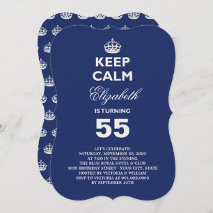 Keep Calm Funny Milestone Birthday Party Invite