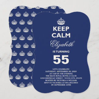 Keep Calm Funny Milestone Birthday Party Invite