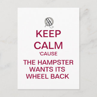 KEEP CALM Get Off The Hampster Wheel Postcard