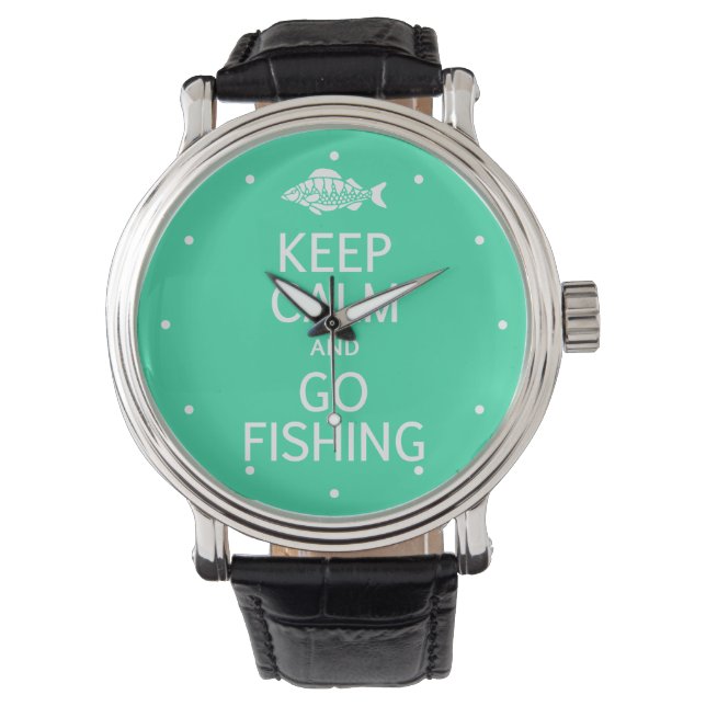 Keep Calm & Go Fishing custom watches (Front)