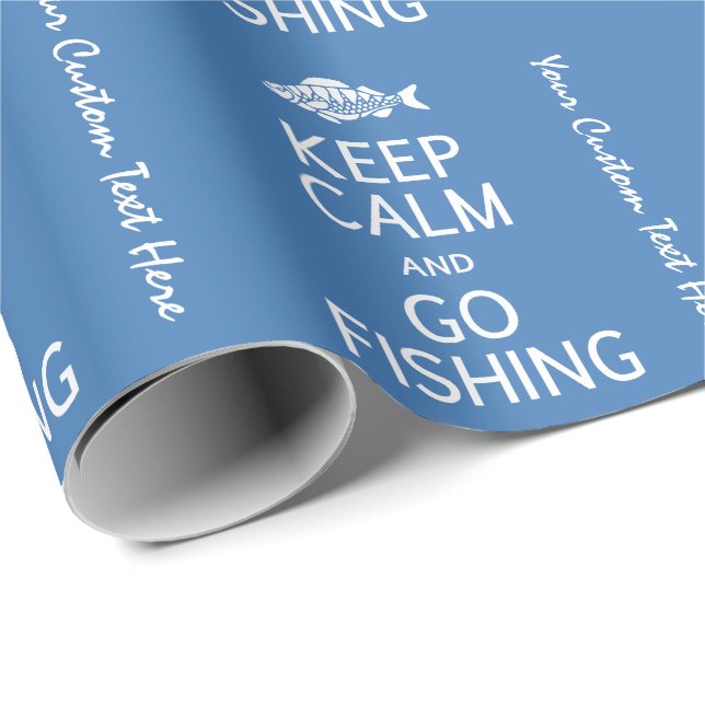 Keep Calm & Go Fishing custom wrapping paper (Roll Corner)
