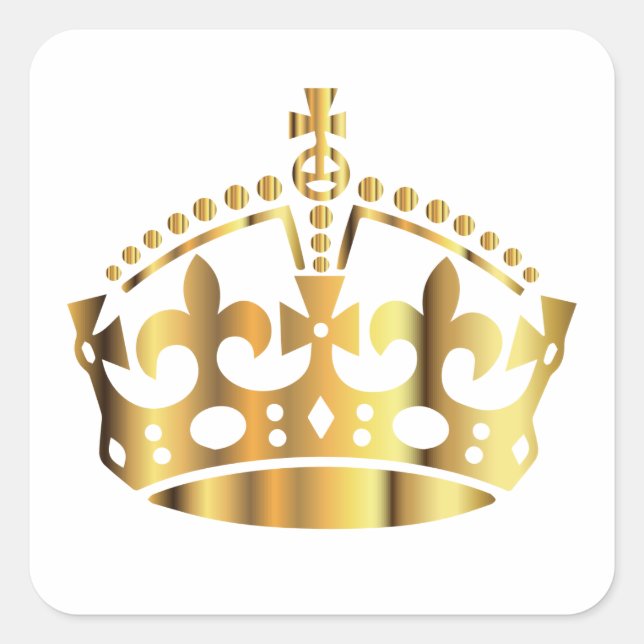 Keep Calm Gold Crown - Change background Square Sticker (Front)