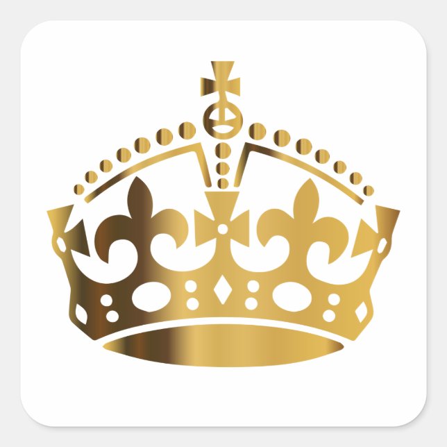 Keep Calm Gold Crown - Change background Square Sticker (Front)