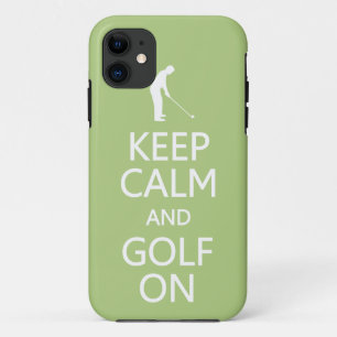 Keep Calm & Golf On custom color iPhone case