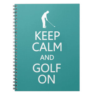 Keep Calm & Golf On custom color notebook