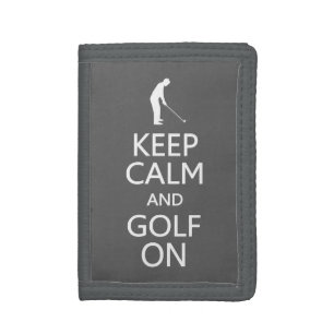 Keep Calm & Golf On custom color wallets