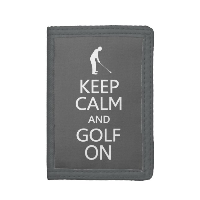 Keep Calm & Golf On custom color wallets (Front Vertical)