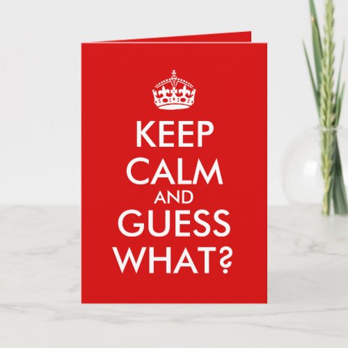 Keep Calm Grandma Greeting Card Pregnancy Announce