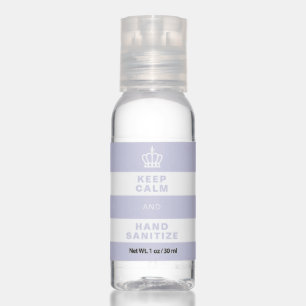 Keep Calm Hand Sanitize Royal Crown Purple Stripe Hand Sanitizer
