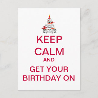 KEEP CALM Happy Birthday Postcard