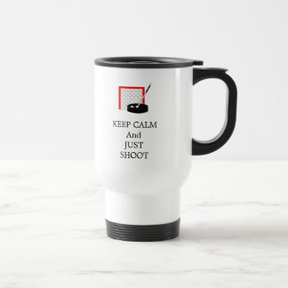 Keep Calm Hockey Net and Stick Travel Mug