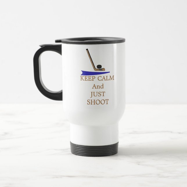 Keep Calm Hockey Stick Travel Mug (Left)