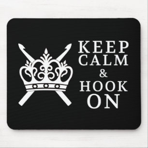 Keep Calm Hook On Crafts /  Crown Logo {Dark} Mouse Pad