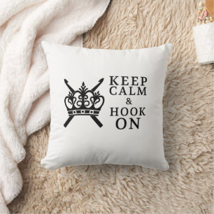 Keep Calm Hook On Crochet Crafts + Crown Throw Pillow