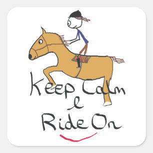 Keep Calm Horse Riding Square Sticker