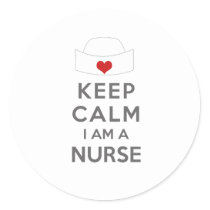 Keep Calm I am a Nurse Classic Round Sticker