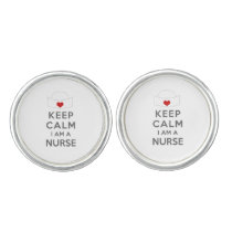 Keep Calm I am a Nurse Cufflinks