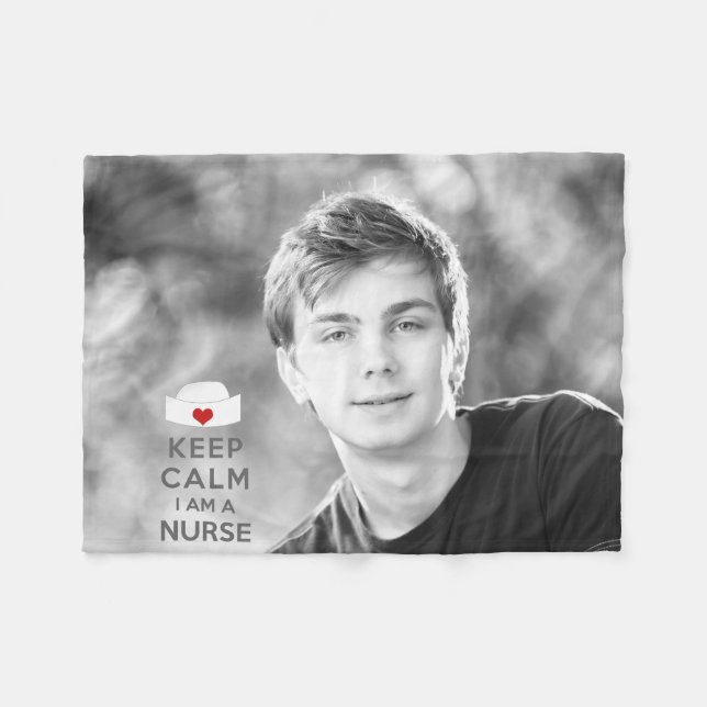 Keep Calm I am a Nurse Fleece Blanket (Front (Horizontal))