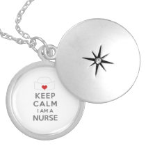 Keep Calm I am a Nurse Silver Plated Necklace