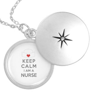 Keep Calm I am a Nurse Silver Plated Necklace