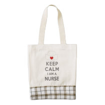 Keep Calm I am a Nurse Zazzle HEART Tote Bag