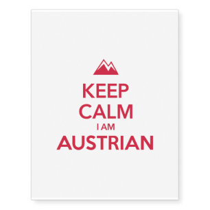 KEEP CALM I AM AUSTRIAN TEMPORARY TATTOOS