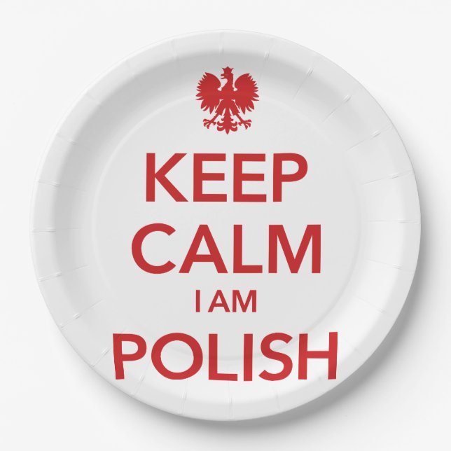 KEEP CALM I AM POLISH PAPER PLATES (Front)