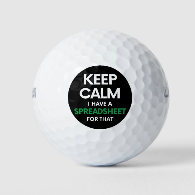  Keep calm I have a spreadsheet for that - Excel Golf Balls (Front)