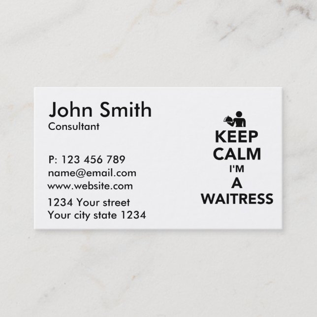 Keep calm I’m a waitress Business Card (Front)