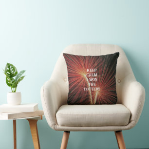 KEEP CALM i won THE LOTTERY Fireworks Throw Pillow