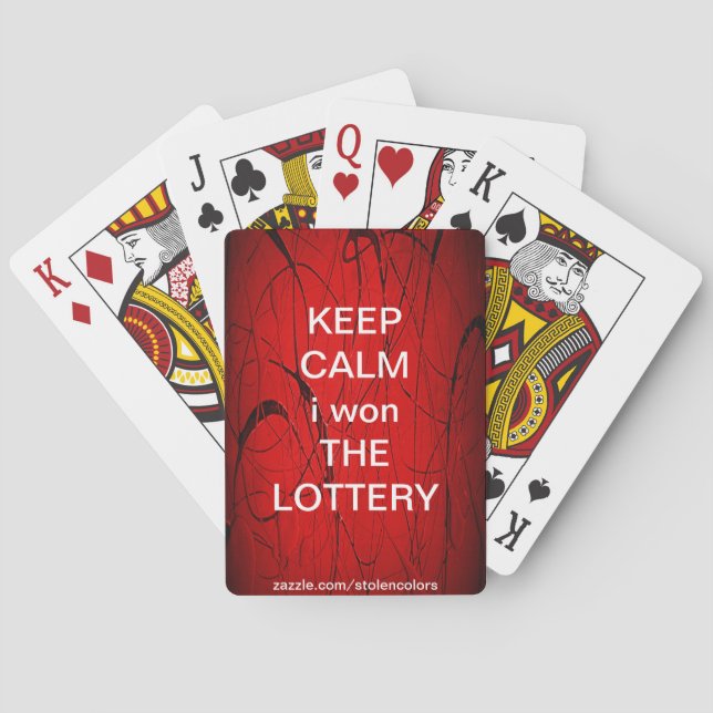 KEEP CALM i won THE LOTTERY Poker Cards (Back)