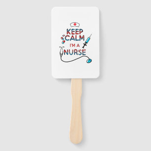 keep calm iam nurse  hand fan
