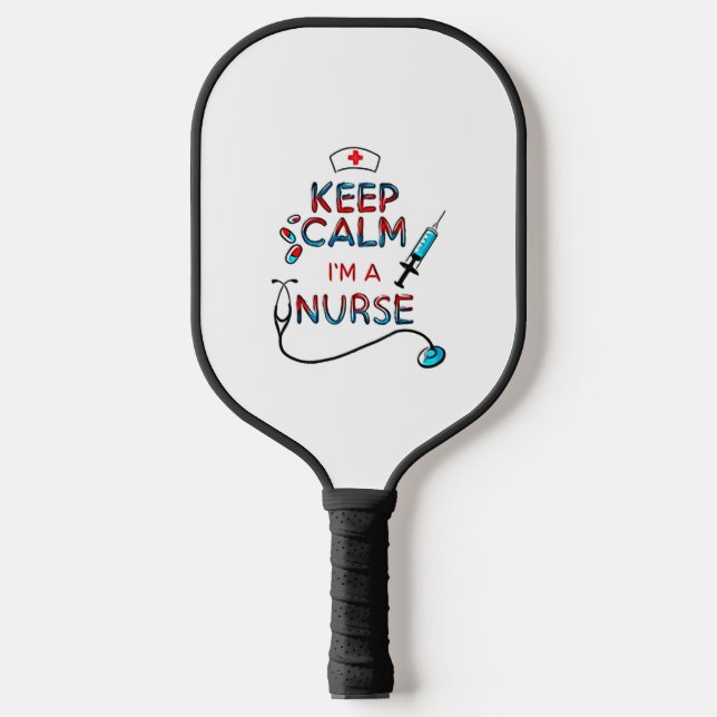 keep calm iam nurse  pickleball paddle (Front)
