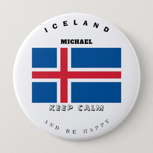 Keep Calm  Iceland Flag Button