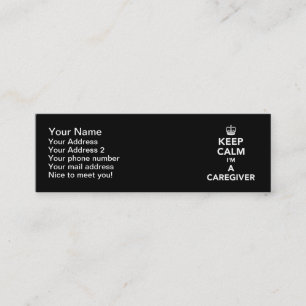 Keep calm I'm a Caregiver Mini Business Card