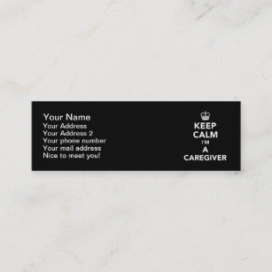 Keep calm I'm a Caregiver Mini Business Card