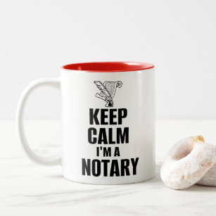 Keep Calm I'm a Notary Quill Pen and Document Two-Tone Coffee Mug