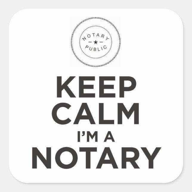 Keep Calm I'm A Notary Sticker (Front)