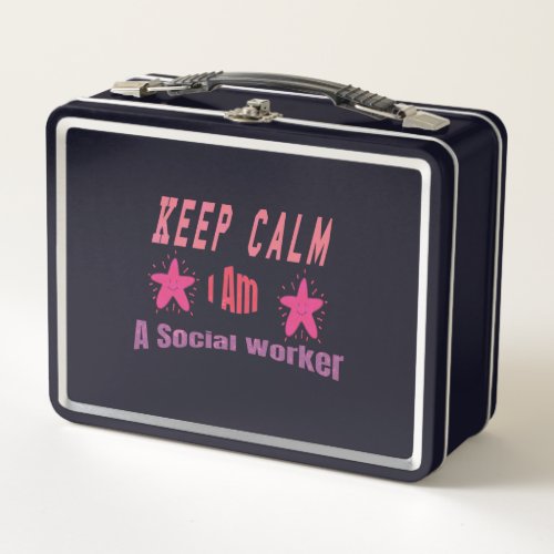 Keep Calm Im A Social Worker Metal Lunch Box