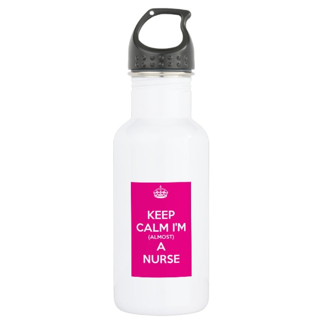 Keep Calm I'm (Almost) A Nurse Water Bottle (Front)
