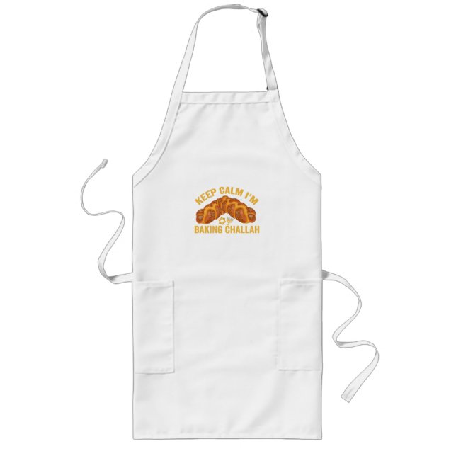 Keep Calm I'm Baking Challah Funny Hanukkah  Long Apron (Front)
