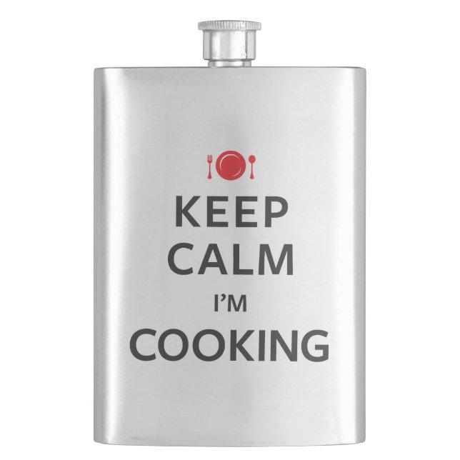 Keep Calm I'm Cooking Flask (Front)