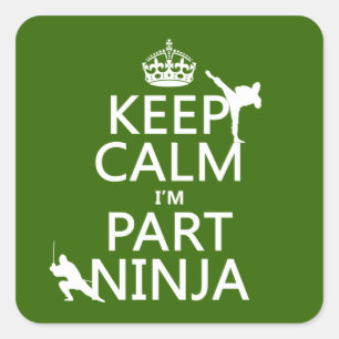 Keep Calm I'm Part Ninja (in any color) Square Sticker