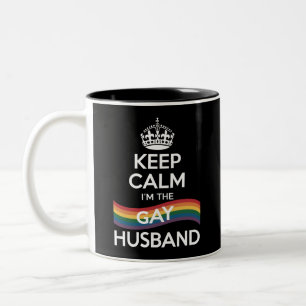 Keep Calm I'm The Gay Husband Wife Dad LGBT Pride  Two-Tone Coffee Mug