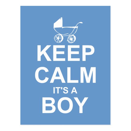 Keep Calm It's A Boy Postcard Shower Invitation | Zazzle