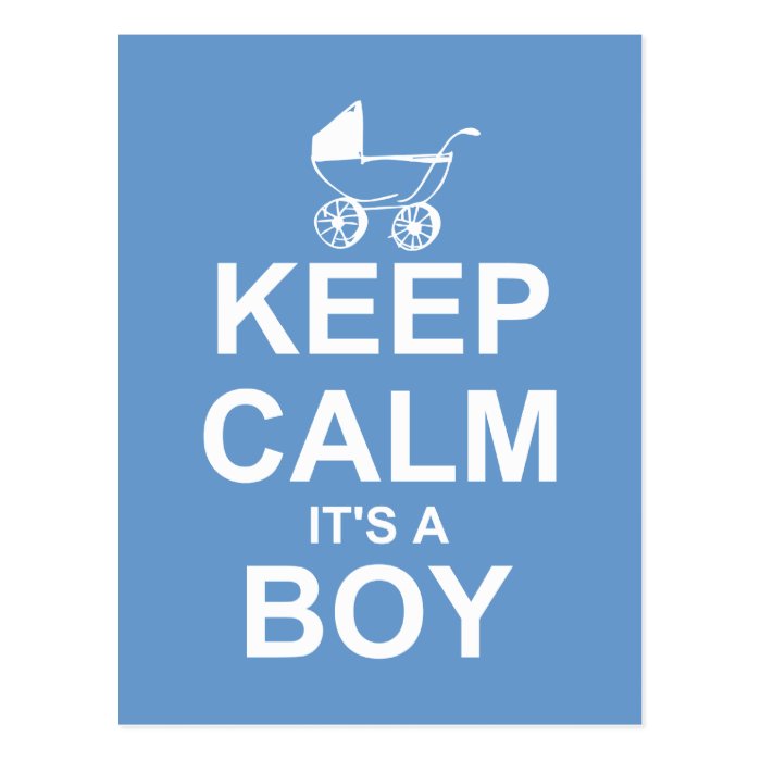 Keep Calm It's A Boy Postcard Shower Invitation