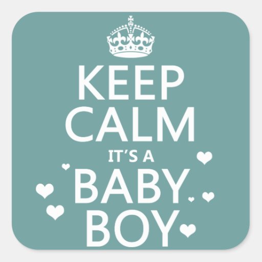 Keep Calm It's A Boy Square Sticker | Zazzle