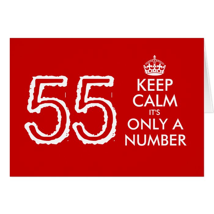 Keep Calm it's only a number 55th Birthday card