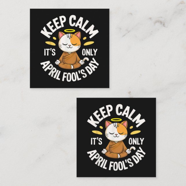 Keep Calm it's only April Fool's Day Enclosure Card (Front/Back)