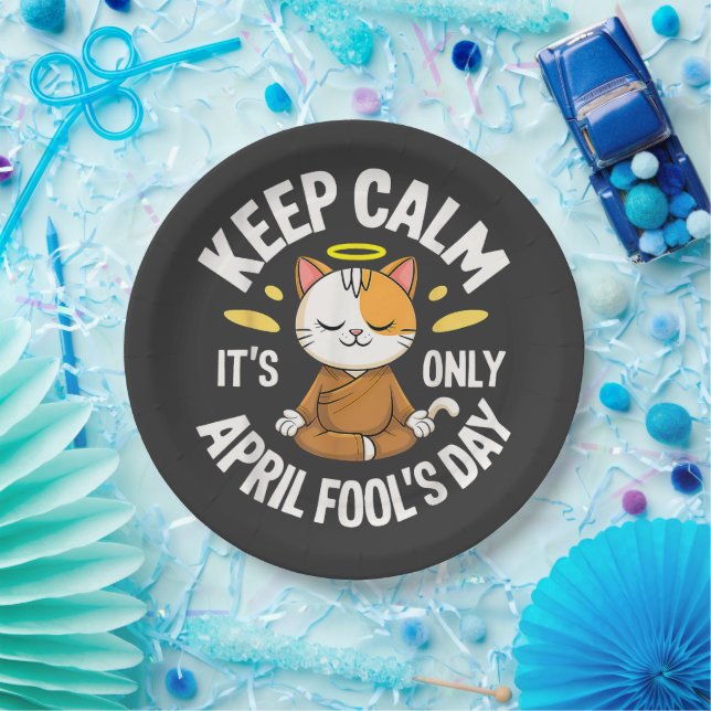 Keep Calm it's only April Fool's Day Paper Plates (Party)